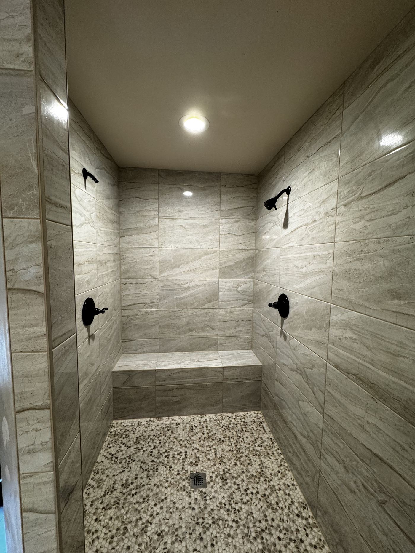 Custom tiled steam shower