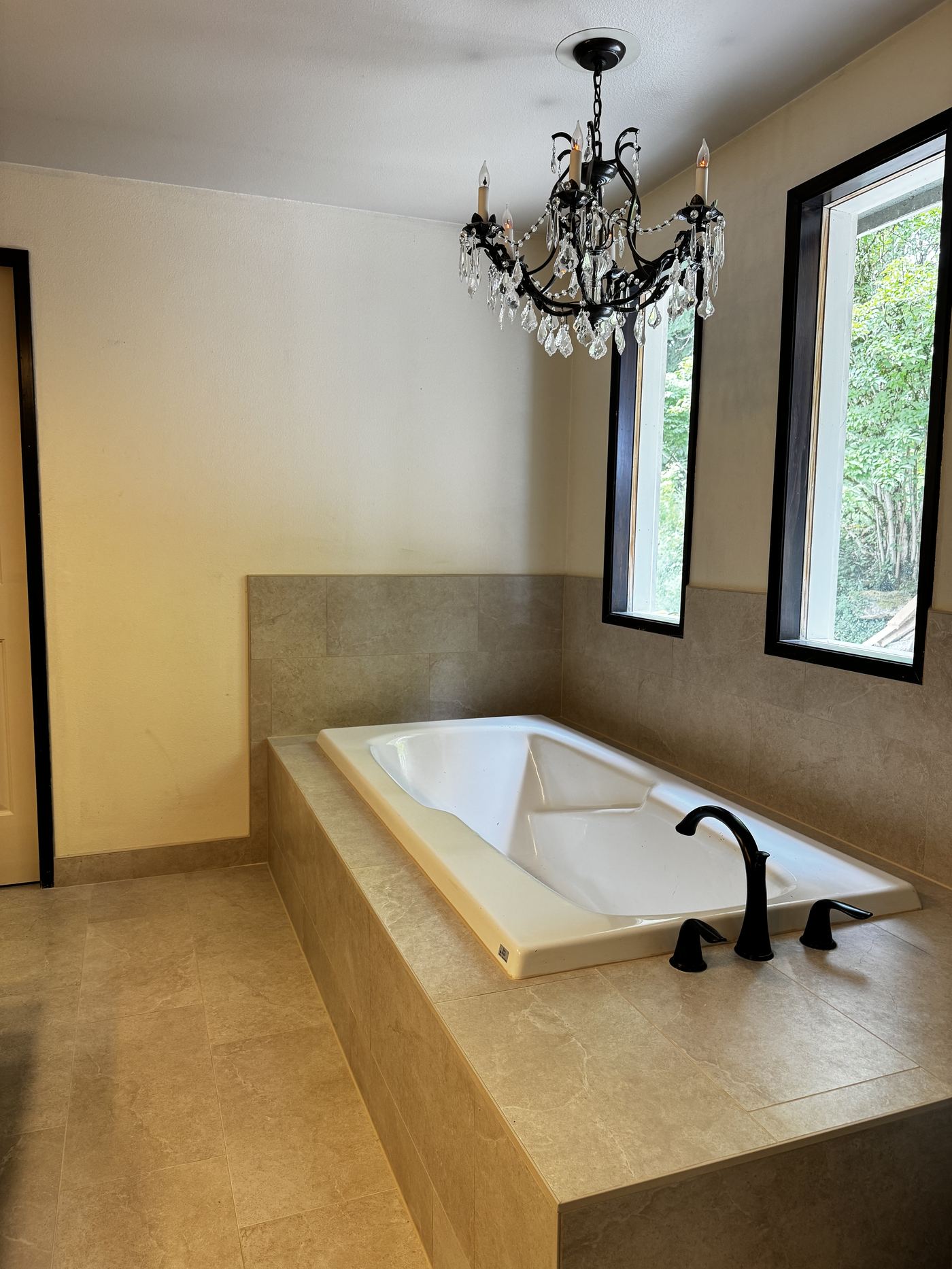 Primary bath soaking tub remodel